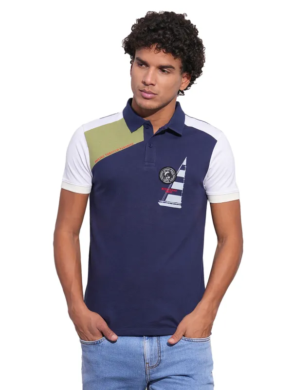 Being Human Mens-Top Polo Neck Midnight Blue